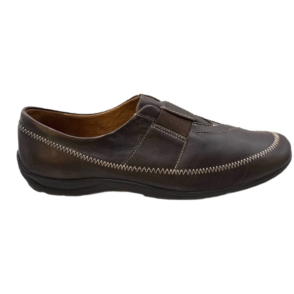 Natural Soul by Naturalizer Brown Leather Comfort Slip On Loafer 9.5M